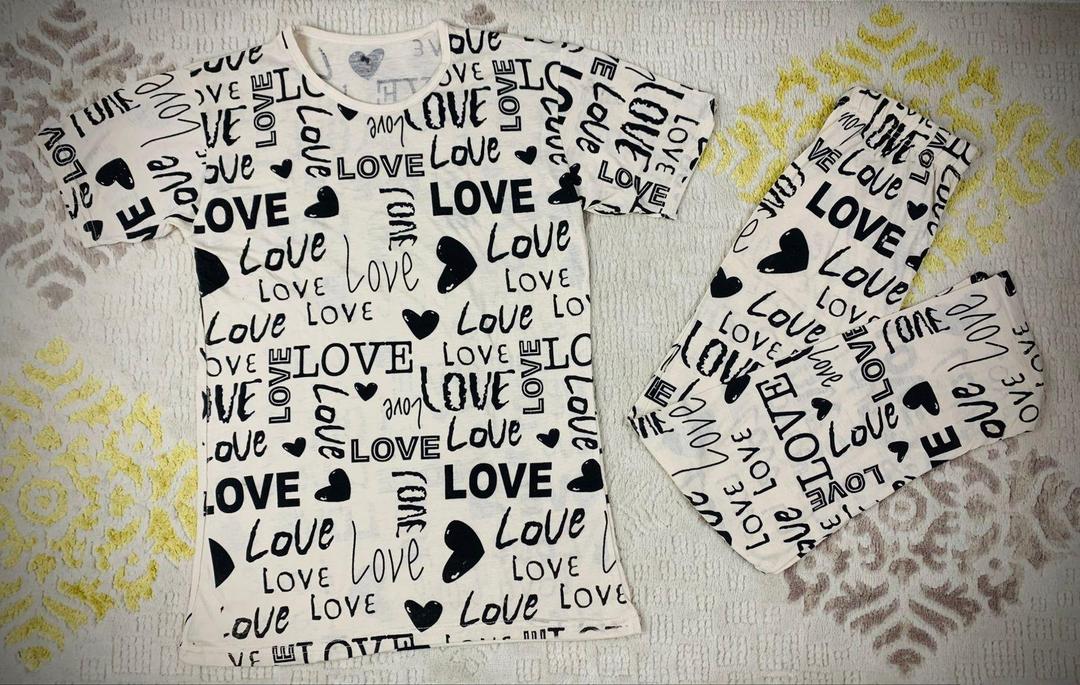 Women's Stitched Cotton Jersey Printed Night Suit